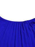 Plataz Pleated Solid Color Off-The-Shoulder Evening HZ1007