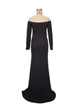 Plataz Side Split Mermaid Off Shoulder Bodycon Photoshoot Maternity Maxi Dress Maternity