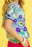 Plataz Retro Floral Puff Sleeve Top DJPT