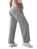 Plataz Solid Color Pockets Over The Belly Comfy Loose Wide Leg Cozy Casual Daily Trousers Maternity Yoga Workout Pants Maternity