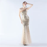 Plataz Order Ostrich Feather Mesh Stitching Sequin High End Evening HZ1007