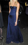 Plataz Mermaid Strapless Floor Length Navy Blue Evening Dress Prom Dresses SD1657 HZ0628