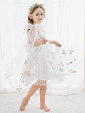 Plataz Sleeveless Floral Embroidered Tulle Toddler Flower Girl HZ1007