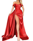 Plataz High Slit Sexy Host Off Shoulder Slimming Party Evening HZ1007