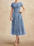 Plataz Scoop Tea-Length Tulle Lace Mother of the Bride HZ1007