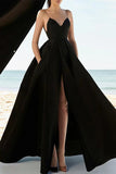 Plataz Formal Solid Solid Color V Neck Evening Dress Dresses(5 HZ1007