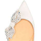 Plataz Women's High-Heeled Shoes Hot Bows Decorated Pointed Black Patent Leather Single Shoes White Wedding Shoes Chengdu High Quality Shoes