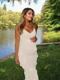 Plataz Spaghetti Strap Backless 3D Flowers Maternity Maxi Dress Maternity
