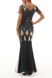 Plataz Formal Beading Zipper V Neck Evening Dress HZ1007