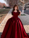 Gorgeous 3D Flowers Sweet 16 Quinceanera A-Line Off-the-shoulder Satin Evening Dress Ball Gown HZ1024