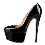 Plataz Women's Round Head Waterproof Table Ultra-High Heel Shoes Large-Size Single Shoes Sexy Platform Heels High Quality Shoes