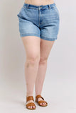 Plataz Blue Plus Size High Rise Denim Shorts DJPT