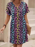 Plataz Print V-Neck Casual Dress DJPT