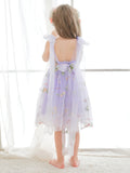 Plataz Sleeveless Floral Embroidered Tulle Toddler Flower Girl HZ1007