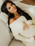 Plataz Off Shoulder Knit Bodycon Mermaid Going Out Baby Shower Maternity Sweater Maxi Dress Maternity