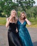 Chic Black Satin Lace-up Sheath Evening Gown Spaghetti Strap Party Dress Long Formal Dress HZ1024