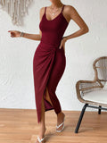 Plataz Wrap Midi Dress with Side Slit DJPT