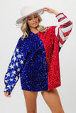 Plataz American Flag Sequin Snap Down Shirt DJPT