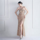 Plataz Bottom Sequin One Shoulder Fishtail Evening HZ1007