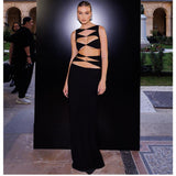 Plataz Hollow-Out Two-Piece Bandage Dress Red Carpet Prom HZ1007