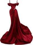 Plataz Spaghetti Straps Wine Red Long Prom Dresses SD1311 HZ0628