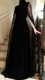 Plataz Black Sheath Long Evening Dress Black Evening Gown HZ1007