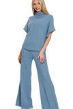 Plataz Sweater Mock Neck Top & Long Pants Set DJPT