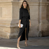 Plataz Dress High Grade Satin Dress Elegant Women Clothing Lace up HZ1007