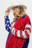 Plataz American Flag Sequin Snap Down Shirt DJPT