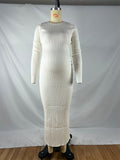 Plataz Knit Solid Color Elegant Photoshoot Baby Shower Maternity Maxi Sweater Dress Maternity