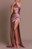 Plataz Formal Solid Slit Mandarin Collar Evening Dress HZ1007