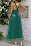Plataz Formal Solid Hollowed Out Backless Halter Evening Dress HZ1007