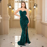 Plataz V-Neck Sequin Evening Prom HZ1007