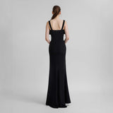 Plataz Strap Bow Slit Elegant Prom HZ1007