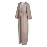 Plataz Elegant Solid Patchwork Fold V Neck Evening Dress Dresses(4 HZ1007