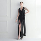 Plataz Beaded Socialite Car Model Long Evening Dress for Dinner HZ1007