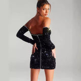 Plataz Embroidered Butterfly Crystal Chain Prom HZ1007