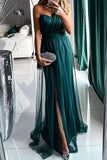 Plataz Prom Slit Mesh Sloping Shoulder Evening HZ1007