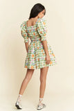 Plataz & Dani Fruits Printed Smocking Mini Dress DJPT