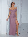 Plataz Mermaid Spaghetti Straps Black Slit Prom Dresses Long Party Dress SD2244 HZ0628