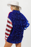 Plataz American Flag Sequin Snap Down Shirt DJPT