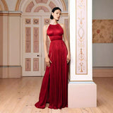 Plataz Pleated Satin Party Prom HZ1007