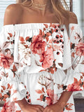 Plataz Size Floral Off-Shoulder Flounce Sleeve Mini Dress Plus Size DJPT