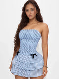 Plataz Dot Strapless Mini Dress with Bow Detail DJPT