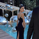 Plataz Black Strapless Rhinestone Halter Gown Prom HZ1007