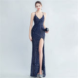 Plataz Density Sequ Binding Waist Shaping Side Slit High End Evening HZ1007