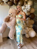 Plataz Flowers Sweetheart Neckline Cute Maternity Maxi Dress Maternity