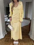 Plataz Knit Dress and Cardigan Sweater Set DJPT
