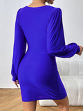Plataz Cutout Long Sleeve Ruched Dress DJPT
