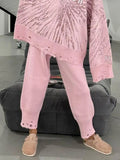 Plataz Letter Round Neck Top and Pants Sweater Set DJPT